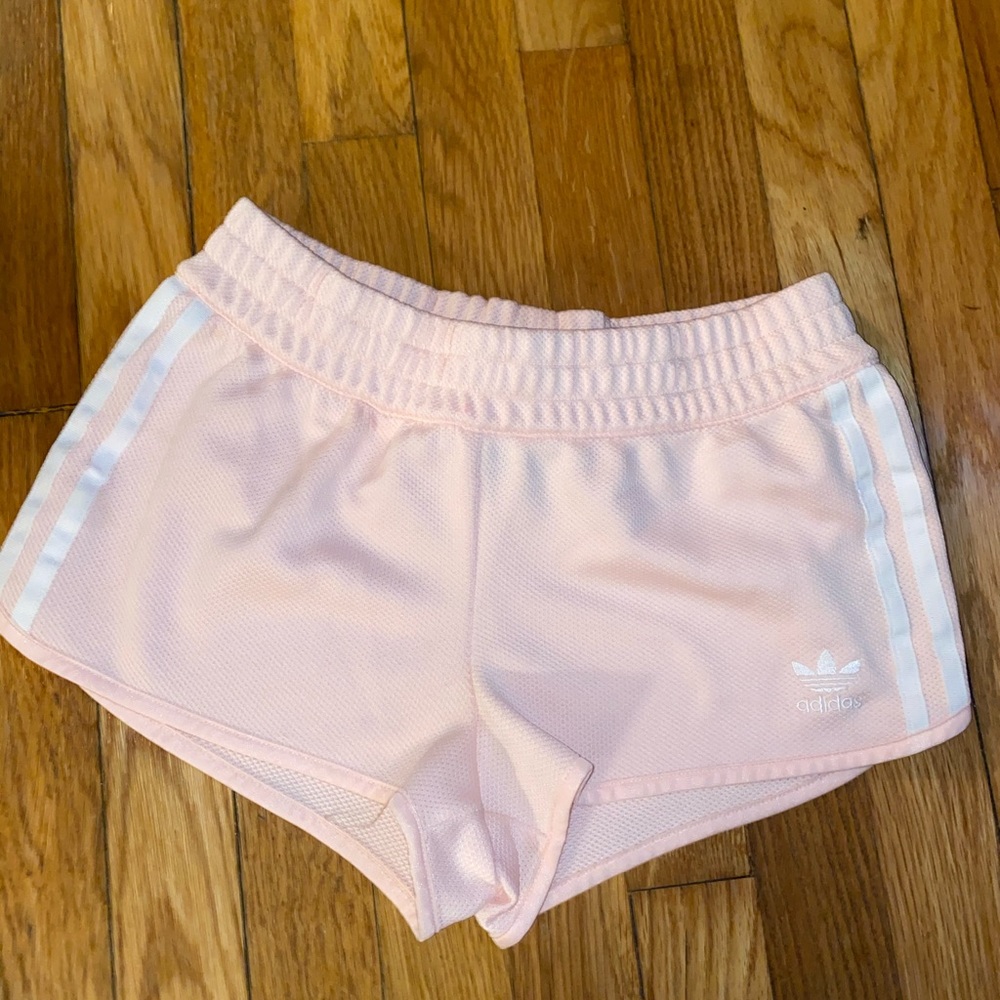 Light pink adidas shorts